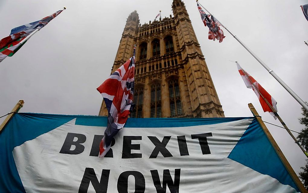 Demonstranten voor en tegen brexit in Londen. beeld AFP, Tolga AKMEN