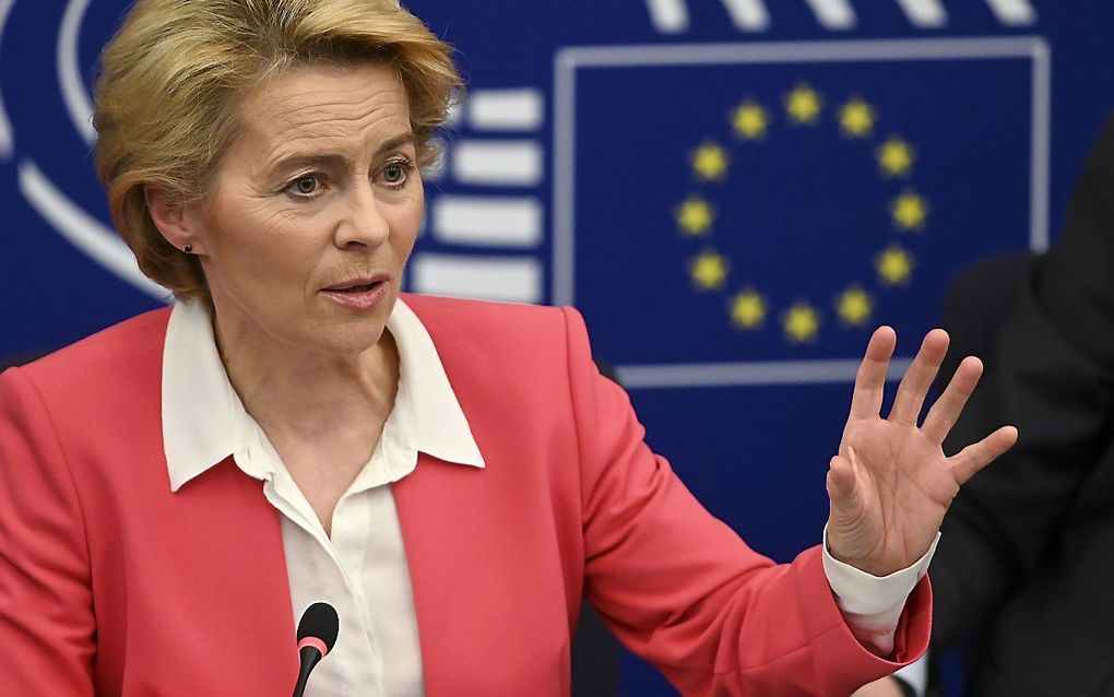 Ursula von der Leyen, woensdag in het Europees Parlement. beeld AFP, Frederick Florin