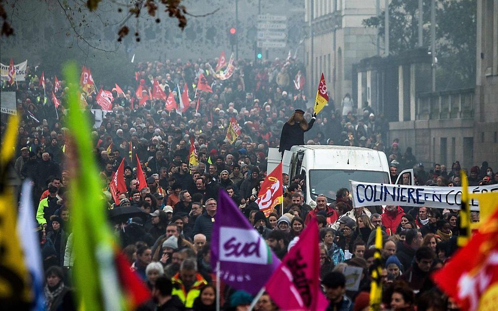 Protest in Nantes. beeld AFP