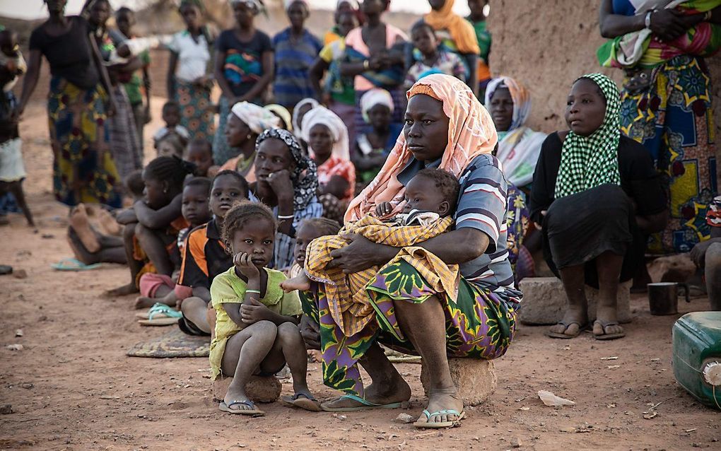 Vrouwen en kinderen in Burkina Faso zijn op de vlucht geslagen voor het geweld. beeld AFP, Olympia de Maismont