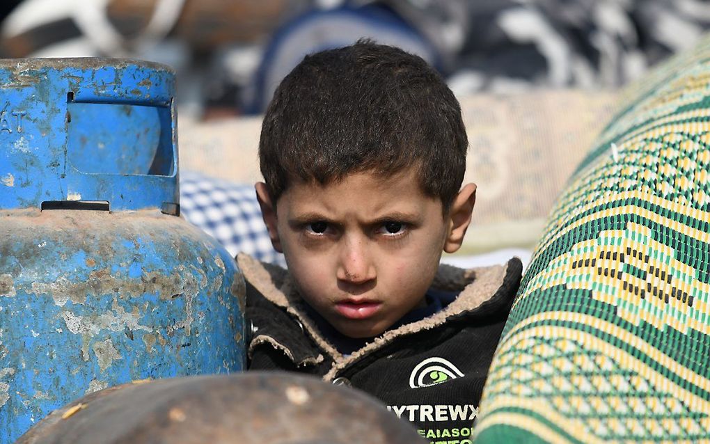 Een jonge vluchteling in het noorden van Syrië. beeld AFP