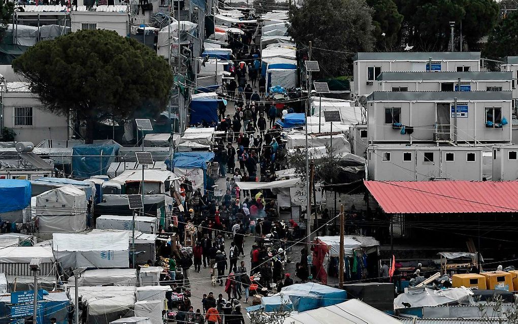 Kamp Moria op Lesbos. beeld AFP, Louisa Gouliamaki