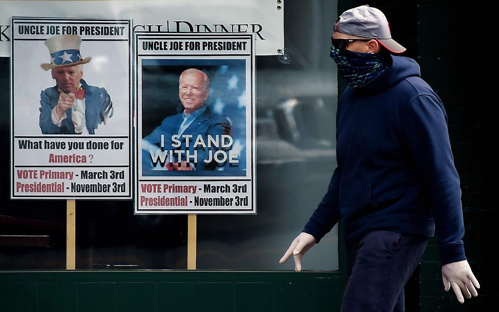 De Democraat Joe Biden heeft in de peiling een voorsprong op president Trump. beeld AFP