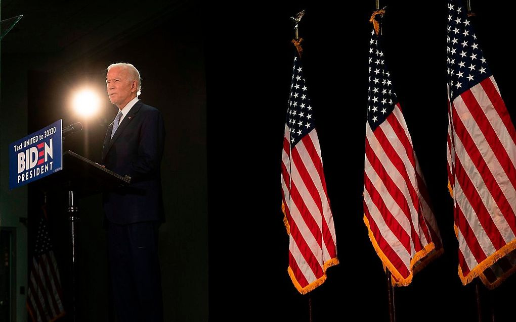 De Democratische presidentskandidaat Joe Biden mikt bij de verkiezingen van november ook op winst in de Amerikaanse Senaat. beeld AFP
