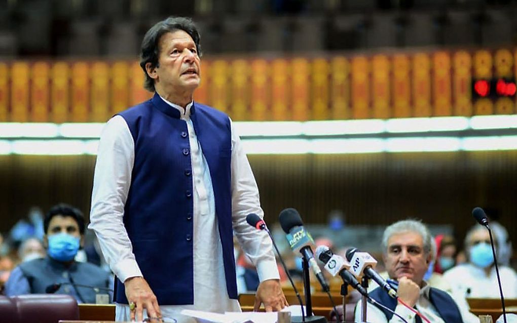 De Pakistaanse premier Imran Khan. beeld AFP