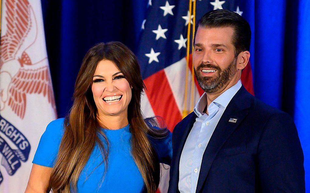 Donald Trump junior en zijn vriendin, Kimberley Guilfoyle. beeld AFP