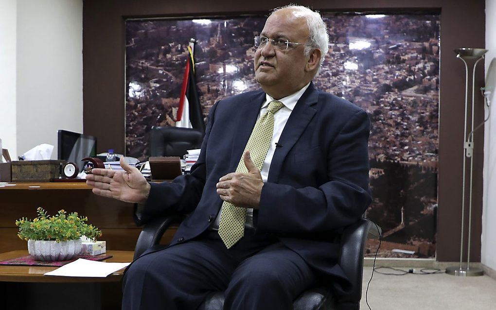 Saeb Erekat. beeld AFP, Abbas Momani