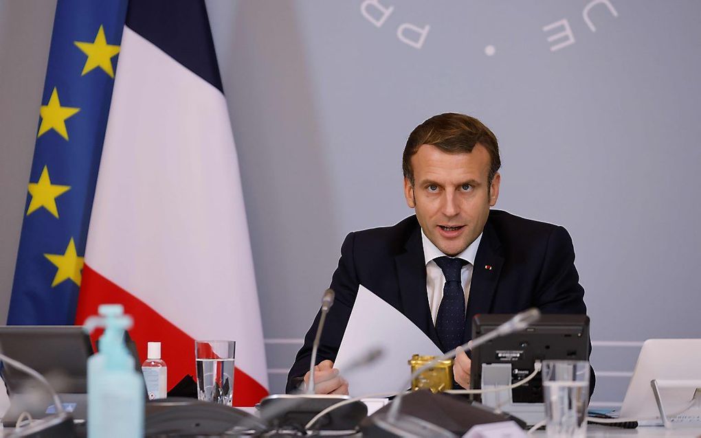 De Franse president Emmanuel Macron. beeld AFP, Ludovic Marin