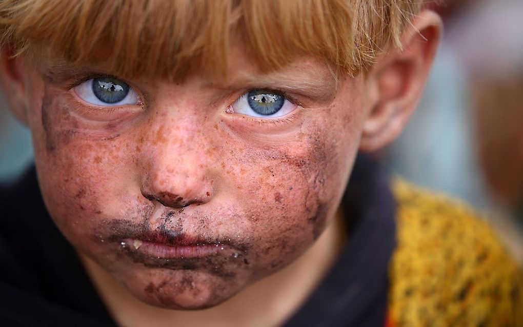 Een Syrisch jongetje, gevlucht voor IS. Beeld AFP