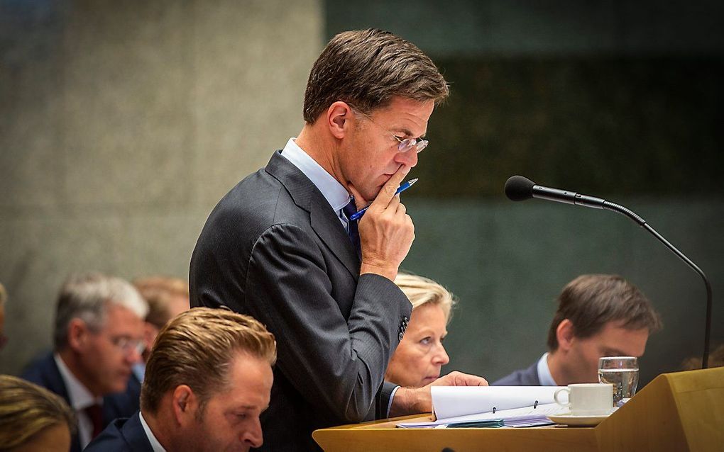 Premier Rutte tijdens de Algemene Politieke Beschouwingen. beeld RD, Henk Visscher