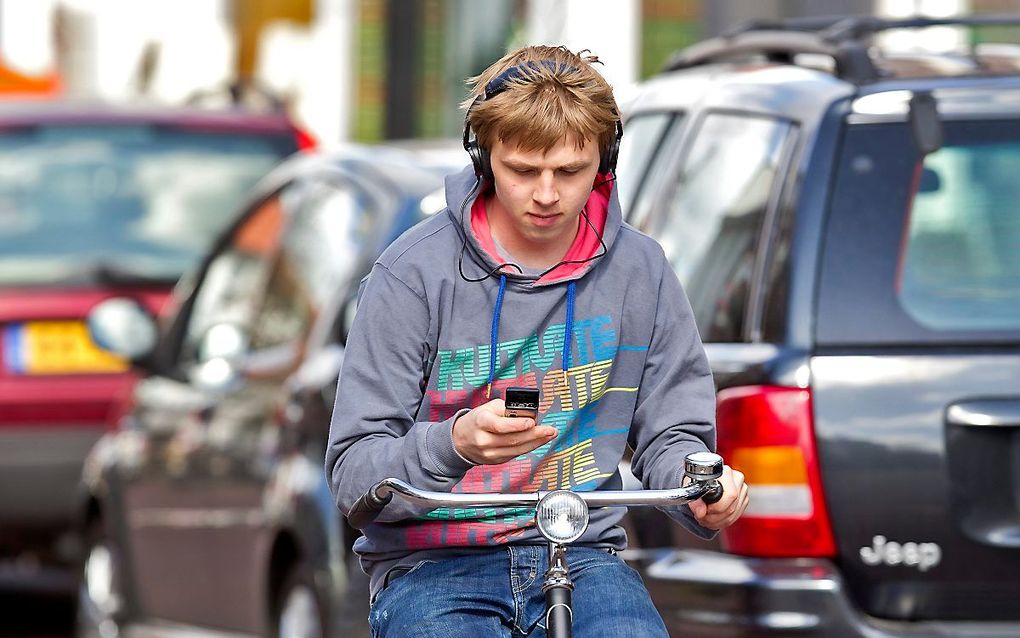 Appen op de fiets verboden. beeld ANP