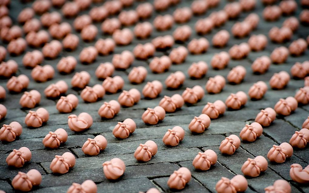 Protest tegen de komst van een abortuskliniek in Houten, in 2013. beeld ANP