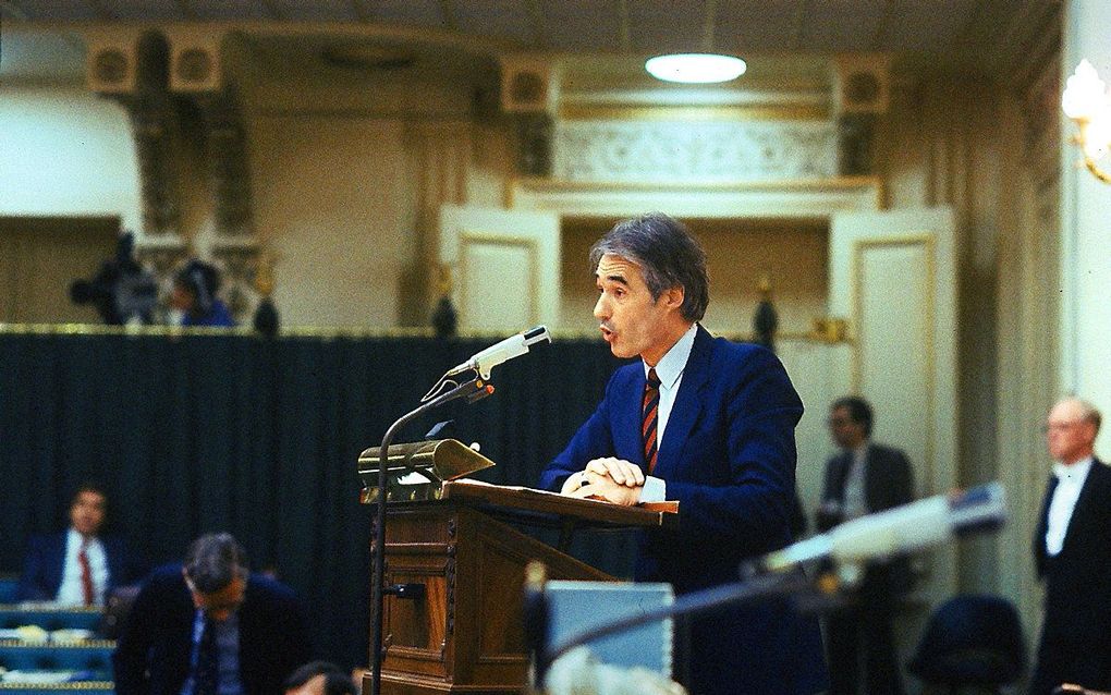 Rudolf de Korte in 1985 als woordvoerder van de VVD. beeld ANP