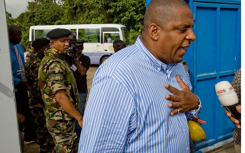 Etienne Boerenveen op de marinebasis in het plaatsje Boxel, net buiten Paramaribo. beeld ANP