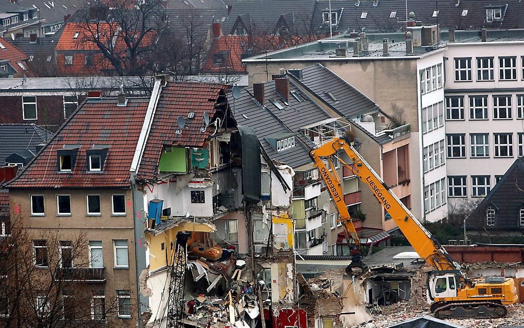 Het stadsarchief in Keulen, kort na de instorting in 2009. beeld AFP