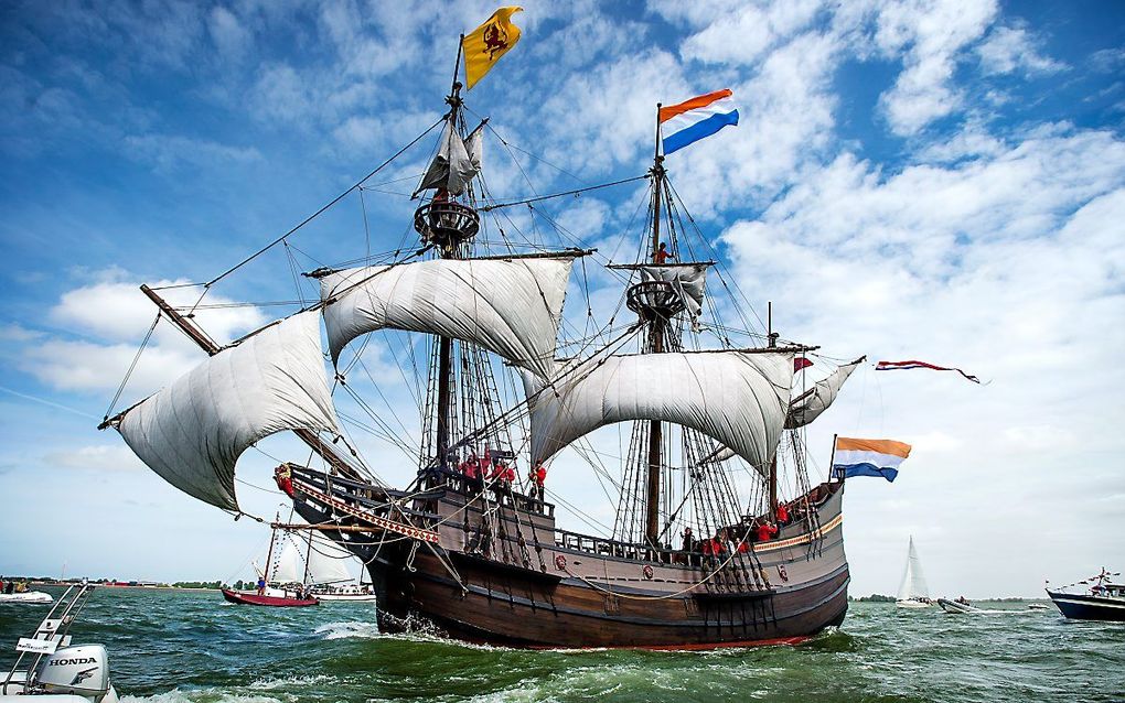 Een replica van het VOC-schip Halve Maen. beeld ANP