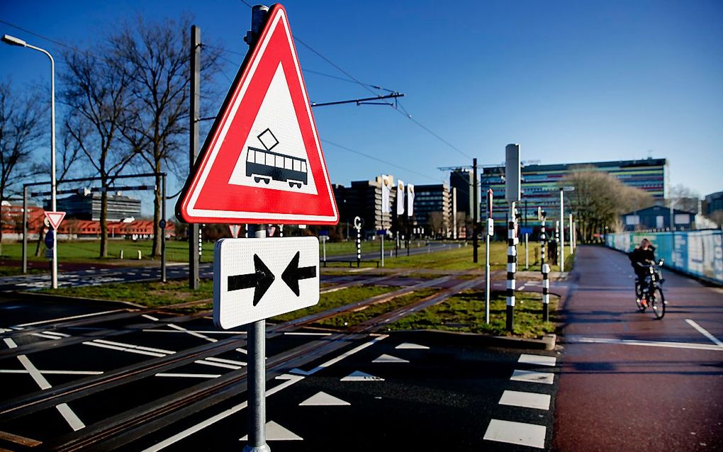 Het trace van de Uithoflijn, de nieuwe tramlijn tussen Utrecht Centraal en De Uithof. beeld ANP