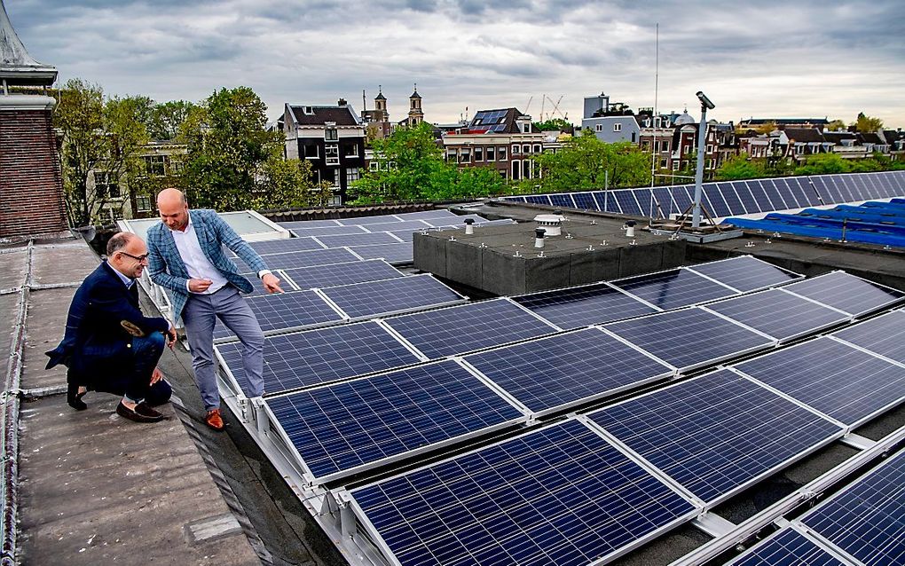 Op het dak van het Hermitage Amsterdam liggen 316 zonnepanelen. beeld ANP