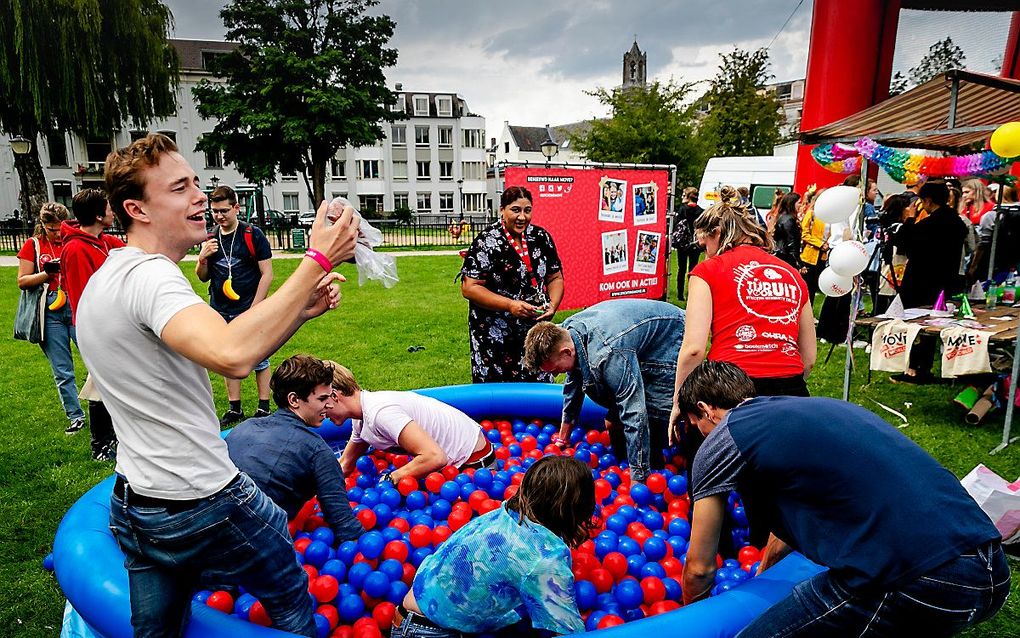 Studenten tijdens introductiedagen in Utrecht. beeld ANP