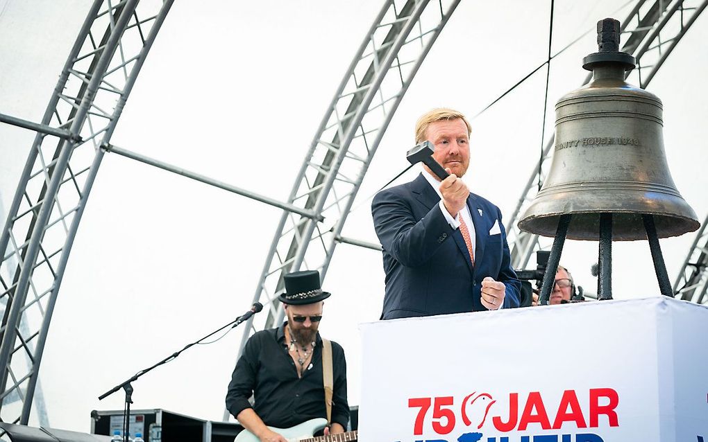 Nederland viert in 2020 dat het 75 jaar geleden is dat er in het hele koninkrijk een einde kwam aan de Tweede Wereldoorlog. Foto: in Vlissingen werd in mei stilgestaan bij de bevrijding van Zuid-Nederland. beeld ANP, Martijn Beekman