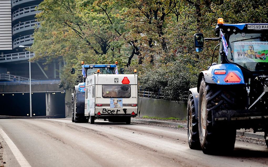 Protesterende boeren in Den Haag, oktober 2019. beeld ANP, ROBIN VAN LONKHUIJSEN