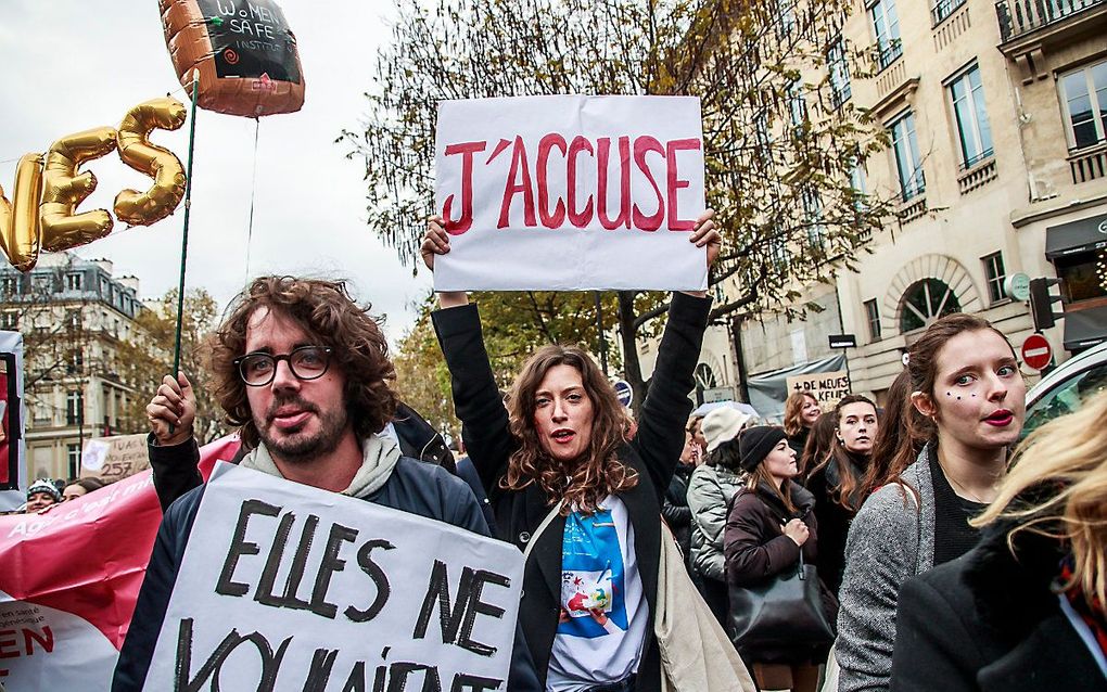 Demonstranten in Parijs. beeld EPA