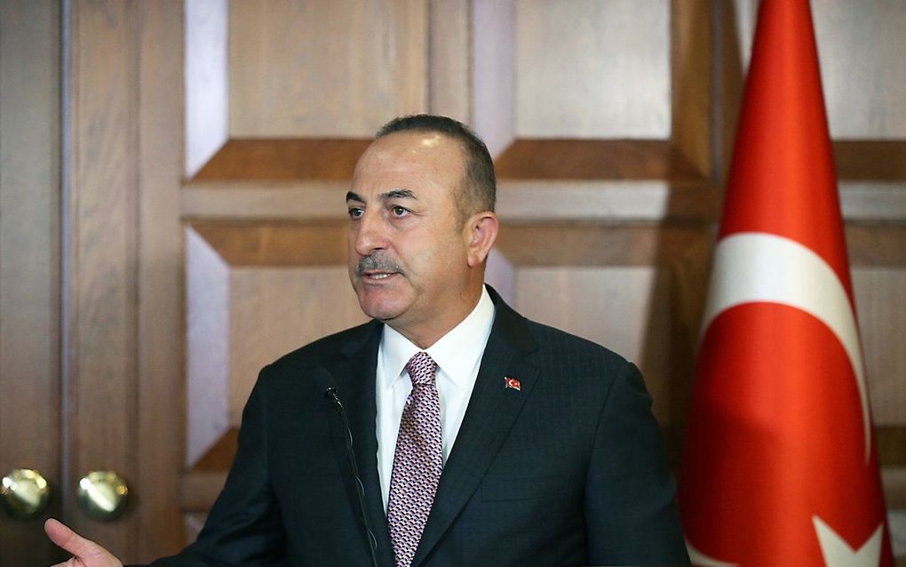 De Turkse minister van Buitenlandse Zaken Mevlut Cavusoglu. beeld EPA