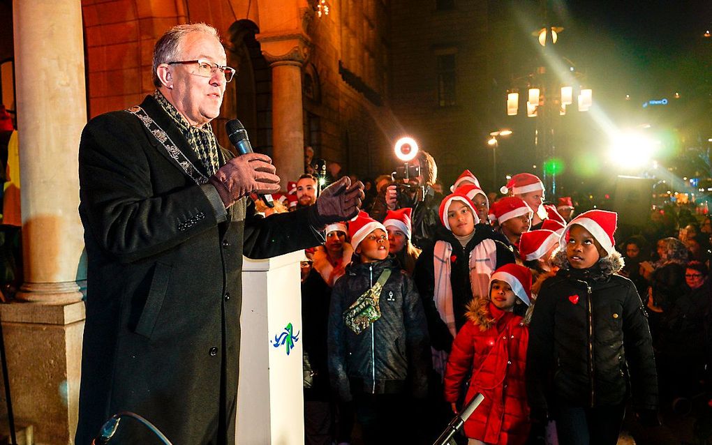 De Rotterdamse burgemeester Aboutaleb tijdens Kerst. beeld ANP