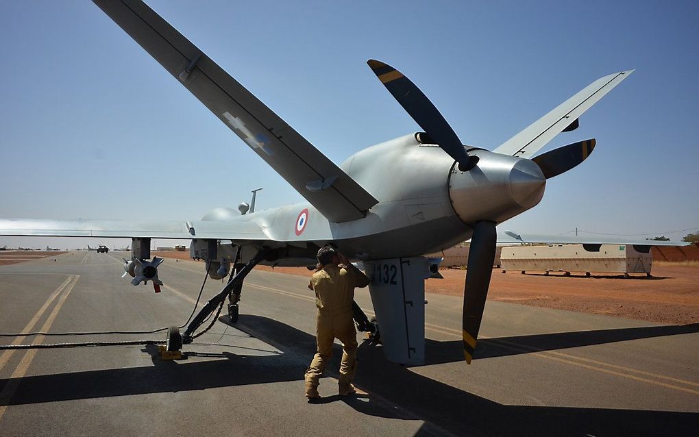 Een bewapende Franse Reaper-drone. beeld AFP