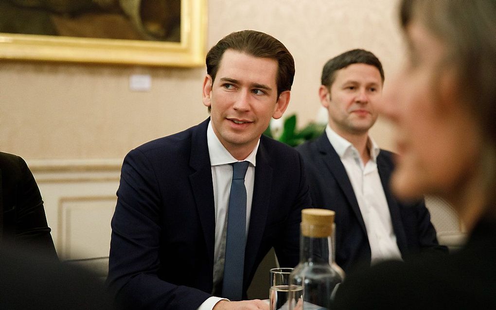 Sebastian Kurz in onderhandeling met de Groenen. beeld EPA