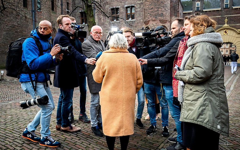 Minister Ank Bijleveld staat de pers te woord voorafgaand aan de wekelijkse ministerraad. beeld ANP