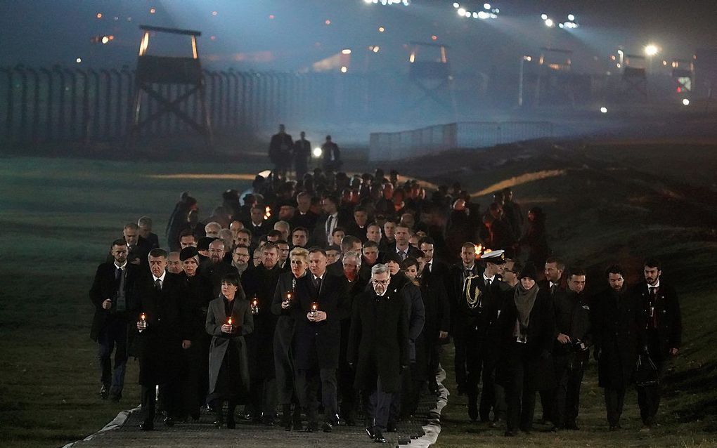 Vele staatshoofden waren op 27 januari, de Internationale Herdenkingsdag voor de Holocaust, in Auschwitz. beeld AFP, Janek Skarzynski