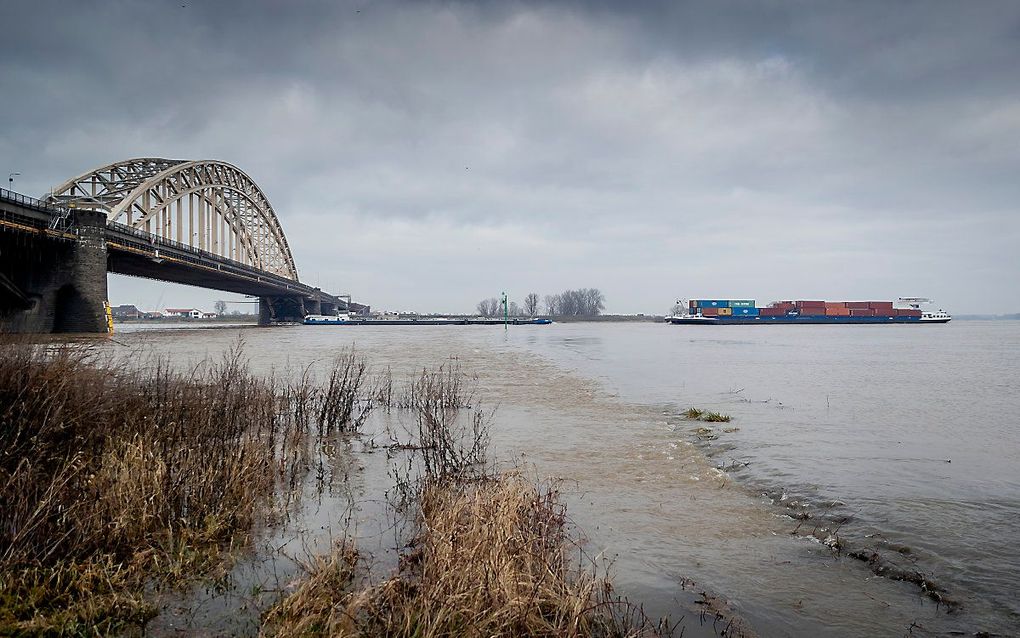 Hoogwater donderdag bij Nijmegen. beeld ANP