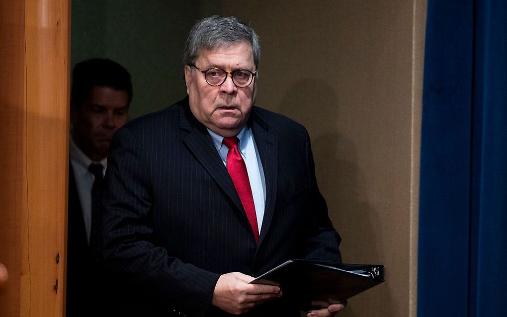 De Amerikaanse minister van Justitie William Barr. beeld EPA