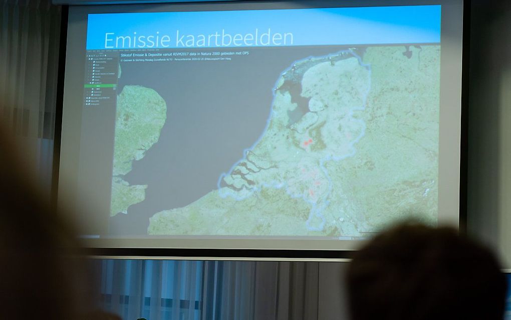 Een kaart van Nederland tijdens de presentatie van het Mesdag Zuivelfonds. beeld ANP