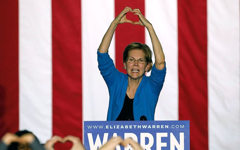 Elizabeth Warren tijdens een campagnemoment. beeld AFP