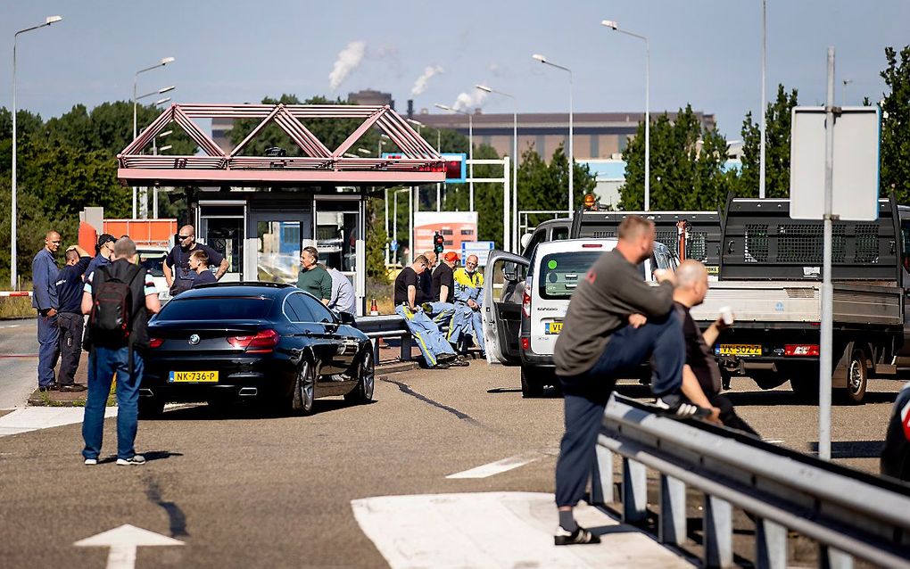 Protest bij Tata. beeld EPA