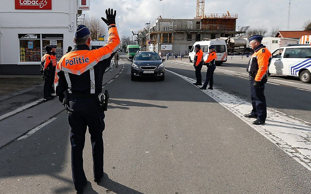 Grenscontroles door de Belgische politie in 2016. beeld EPA