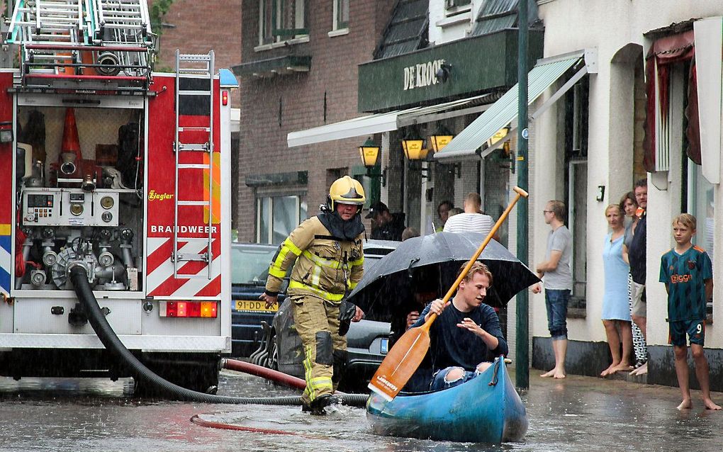 Wateroverlast in het Achterhoekse Groenlo, eerder deze week. beeld ANP