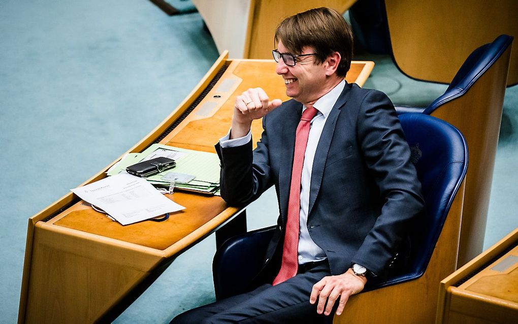 D66-Tweede Kamerlid Steven van Weyenberg in de Tweede Kamer. beeld ANP, Bart Maat