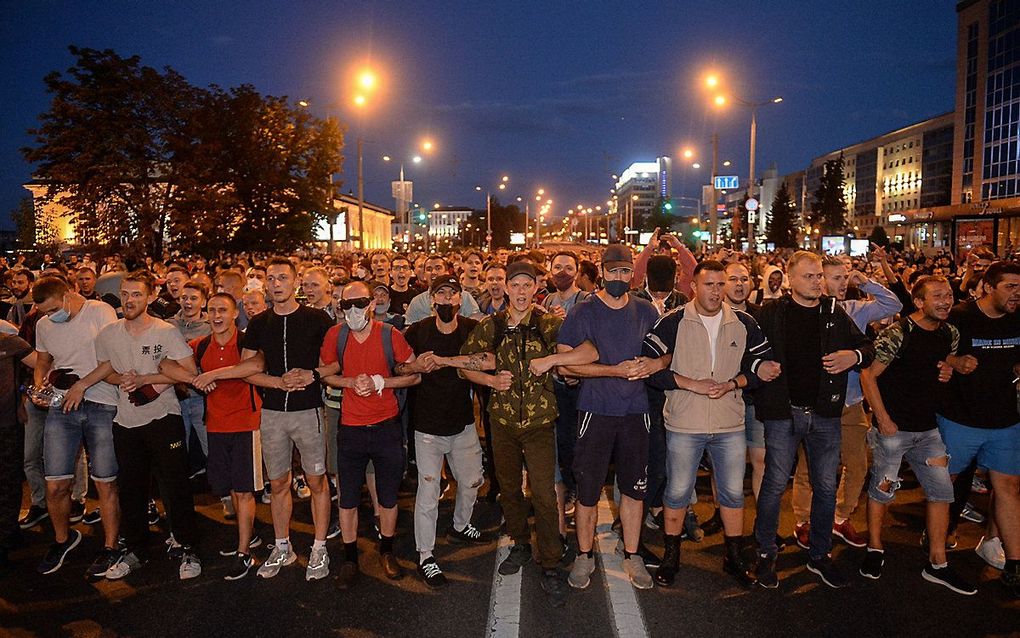 Protest in Minsk. beeld EPA