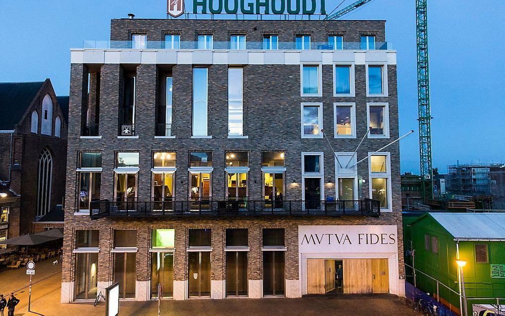 Het gebouw van de Groningse studentenvereniging Vindicat in het centrum van Groningen. beeld ANP