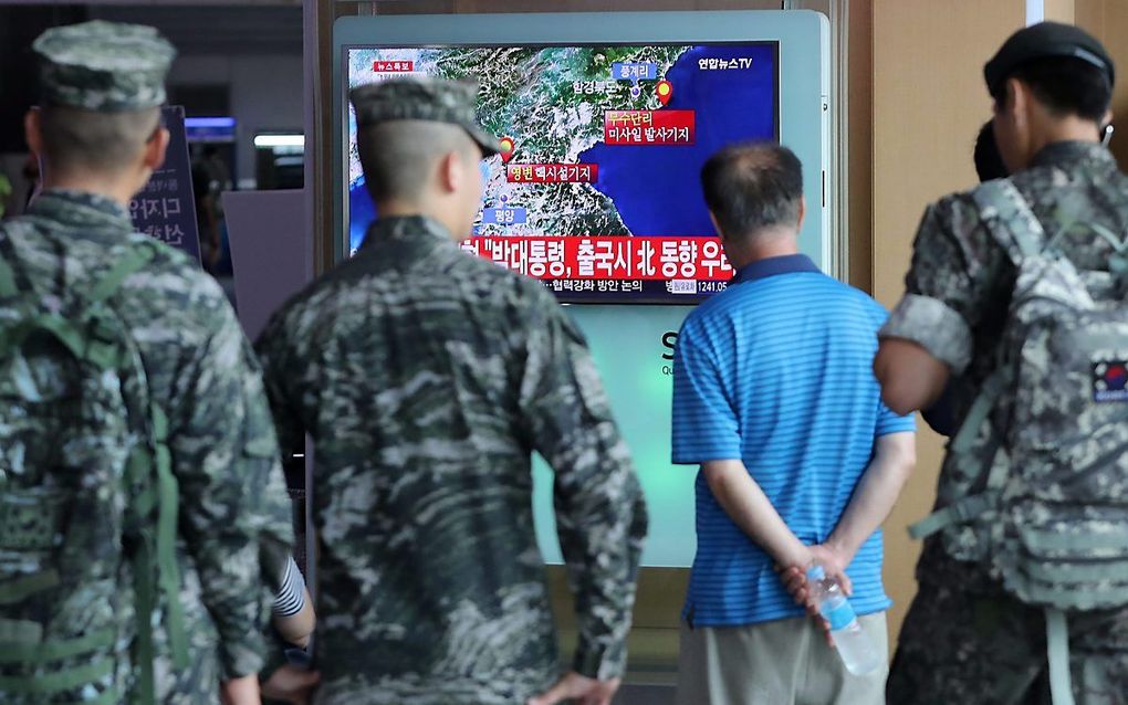 Het meteorologisch instituut van Zuid-Korea zegt de beving te hebben geanalyseerd en meldt dat het waarschijnlijk om een ‘natuurlijke’ aardbeving gaat. beeld AFP