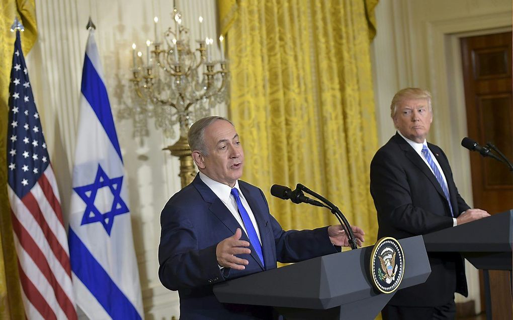 Netanyahu en Trump in het Witte Huis, eerder dit jaar. beeld AFP