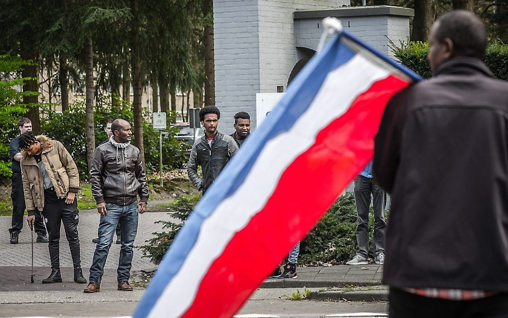 Demonstranten in Veldhoven. beeld ANP