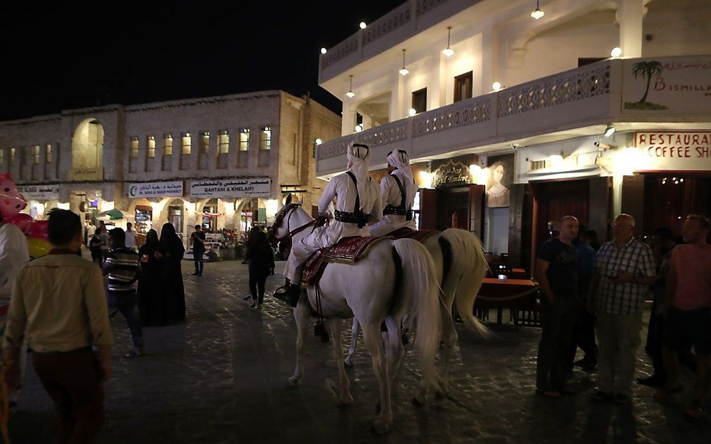 Bereden politie in Doha, Qatar. Beeld AFP