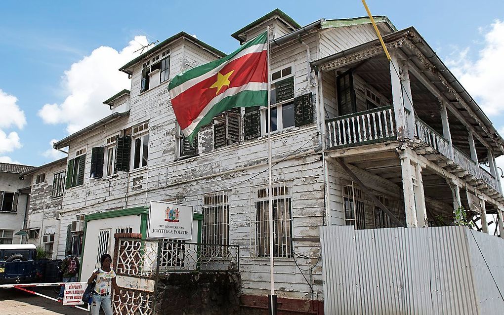 Het ministerie van Justitie en Politie in Paramaribo, Suriname. beeld ANP