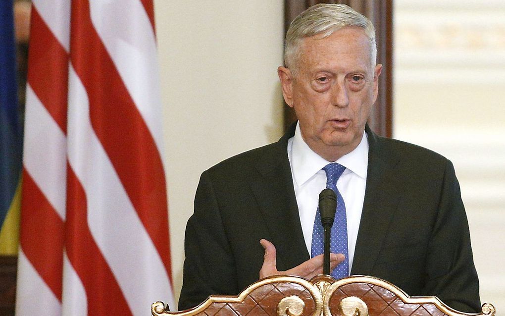 De Amerikaanse minister van Defensie Jim Mattis. beeld AFP