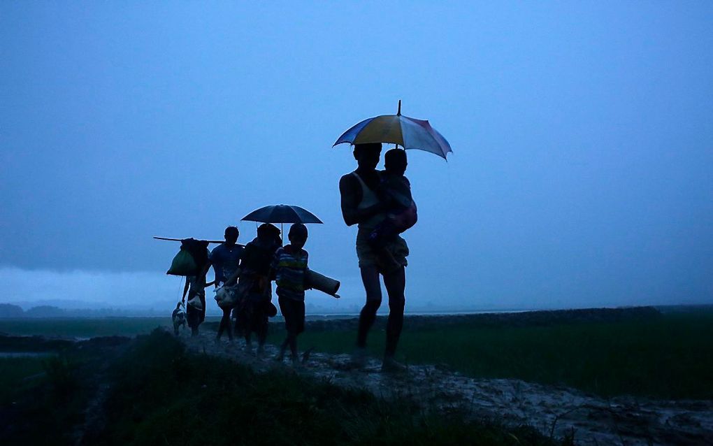 Rohingya op de vlucht. beeld EPA