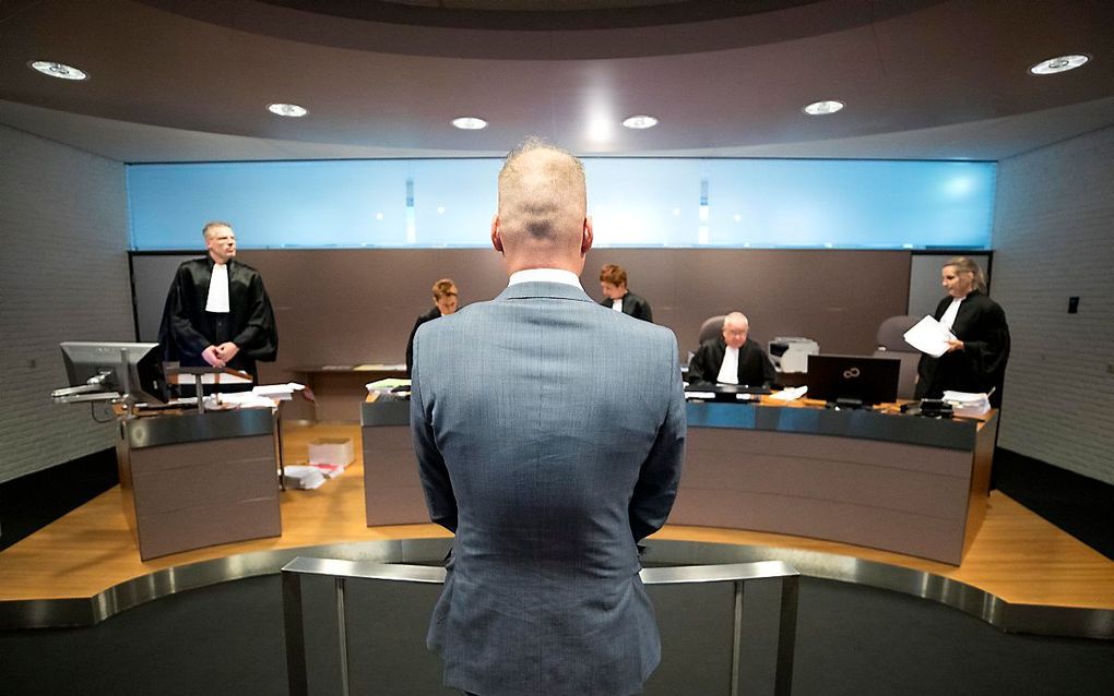 Michael Heemels, oud-woordvoerder en ex-Statenlid van de PVV, bij de rechtbank. beeld ANP